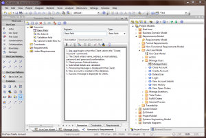 Okno „Scenarios & Requirements“ jako Tabbed Document. Okno „Scenarios & Requirements“ jako Tabbed Document.